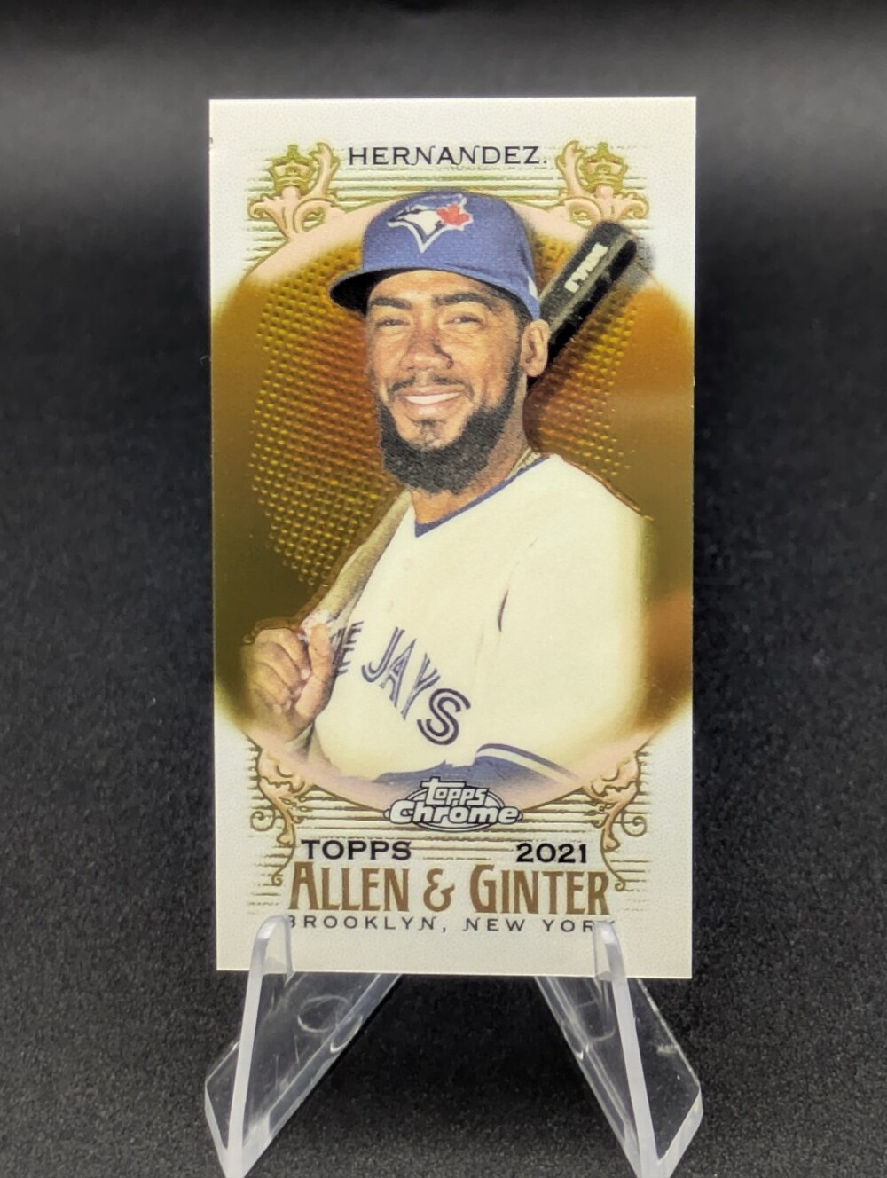 2021 Topps Allen & Ginter Chrome # /50 Mini Gold Refractor Teoscar Hernandez 193